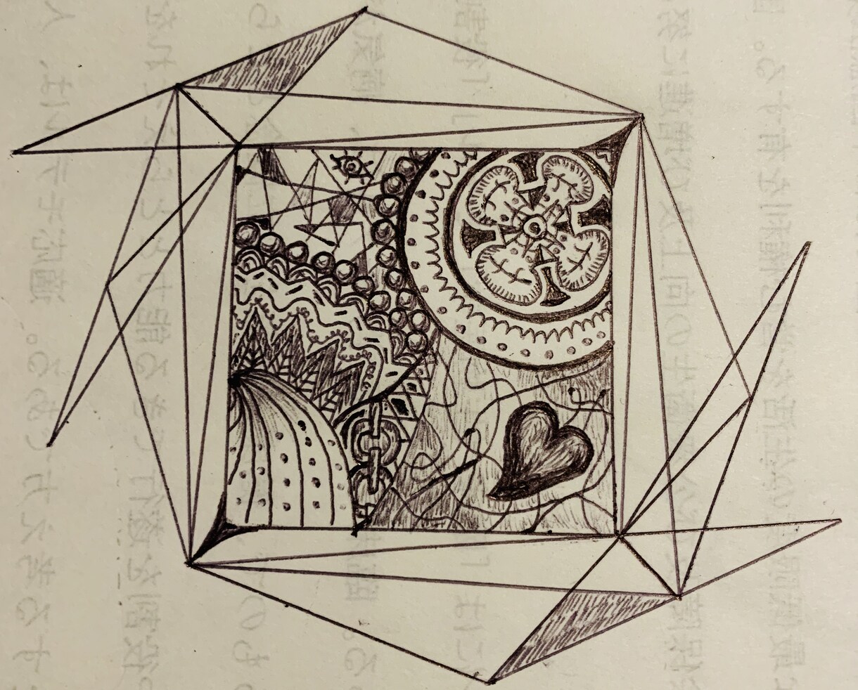蝶、花、人などの変わったボールペン画を描きます 普通の大学生が趣味で描く変な絵 イメージ3