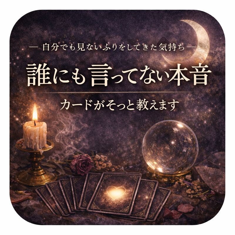 誰にも言ってない本音、カードがそっと教えます ― 自分でも見ないふりをしてきた気持ち ― イメージ1