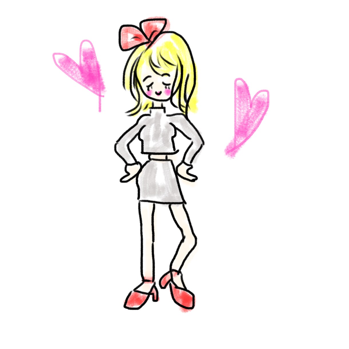 ゆるふわ下手感オシャレな女の子のイラスト描きます 商用OK、女の子ファッションのイメージをイラストにします！ イメージ3