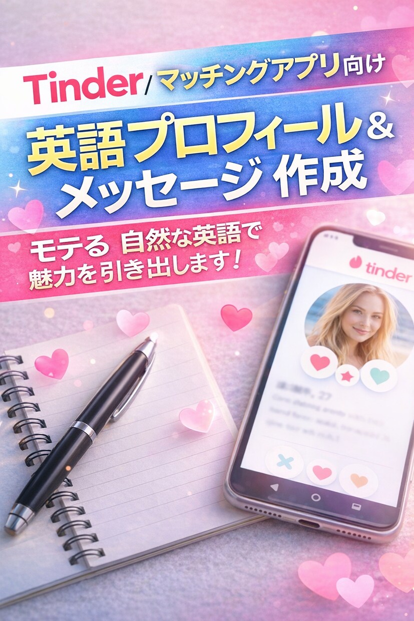 Tinder用英語プロフィール作成します マッチ率が上がる、自然で魅力的な英語に仕上げます。 イメージ1