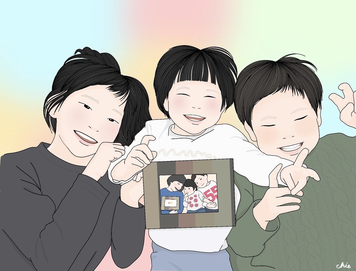 写真をもとに似顔絵をお描きします SNSアイコンやプレゼント用にも！丁寧な線画、優しい色合い イメージ1