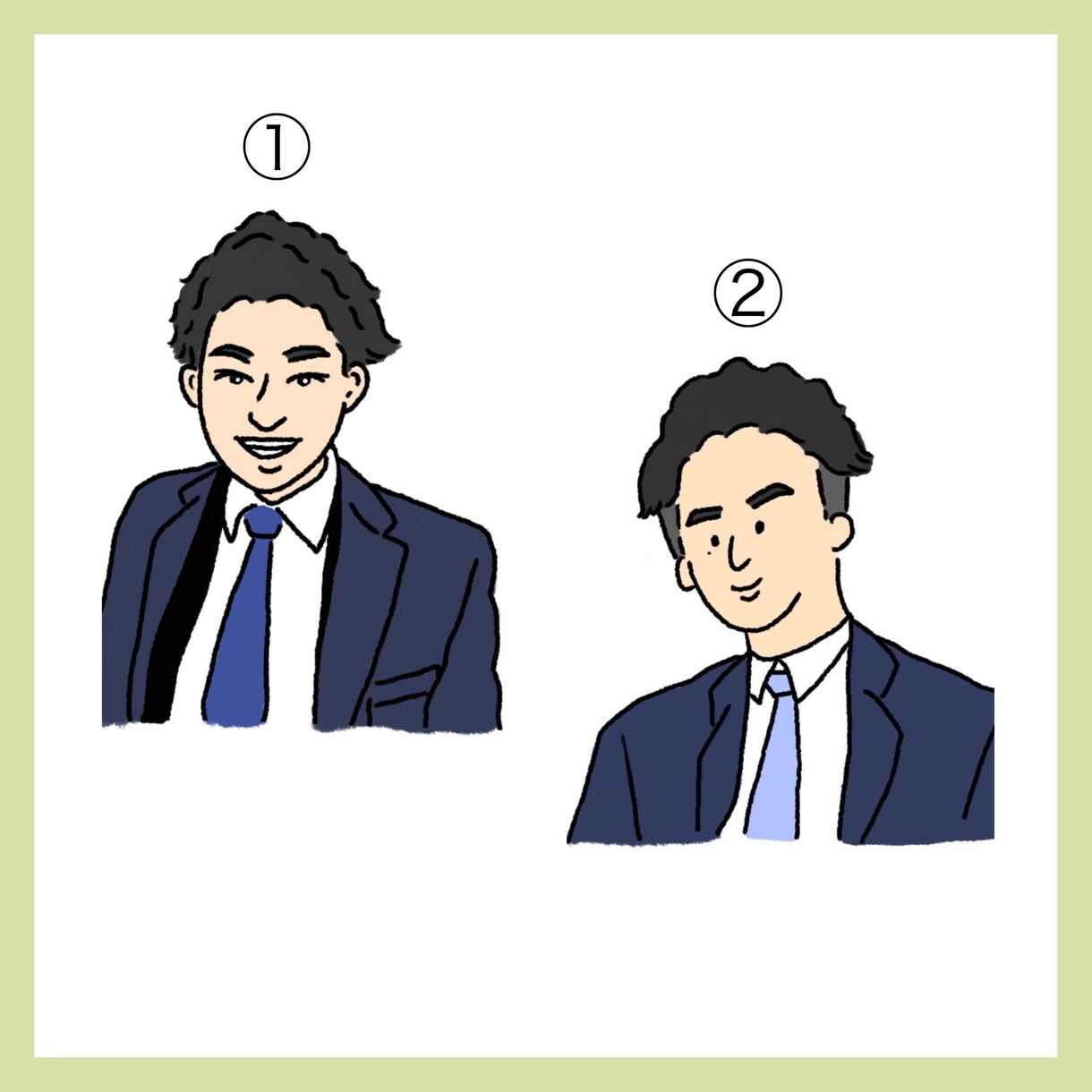 やわらかいタッチ◎男性用アイコン作成します ビジネスや副業用のSNSアイコン、プロフィール画像などに イメージ1