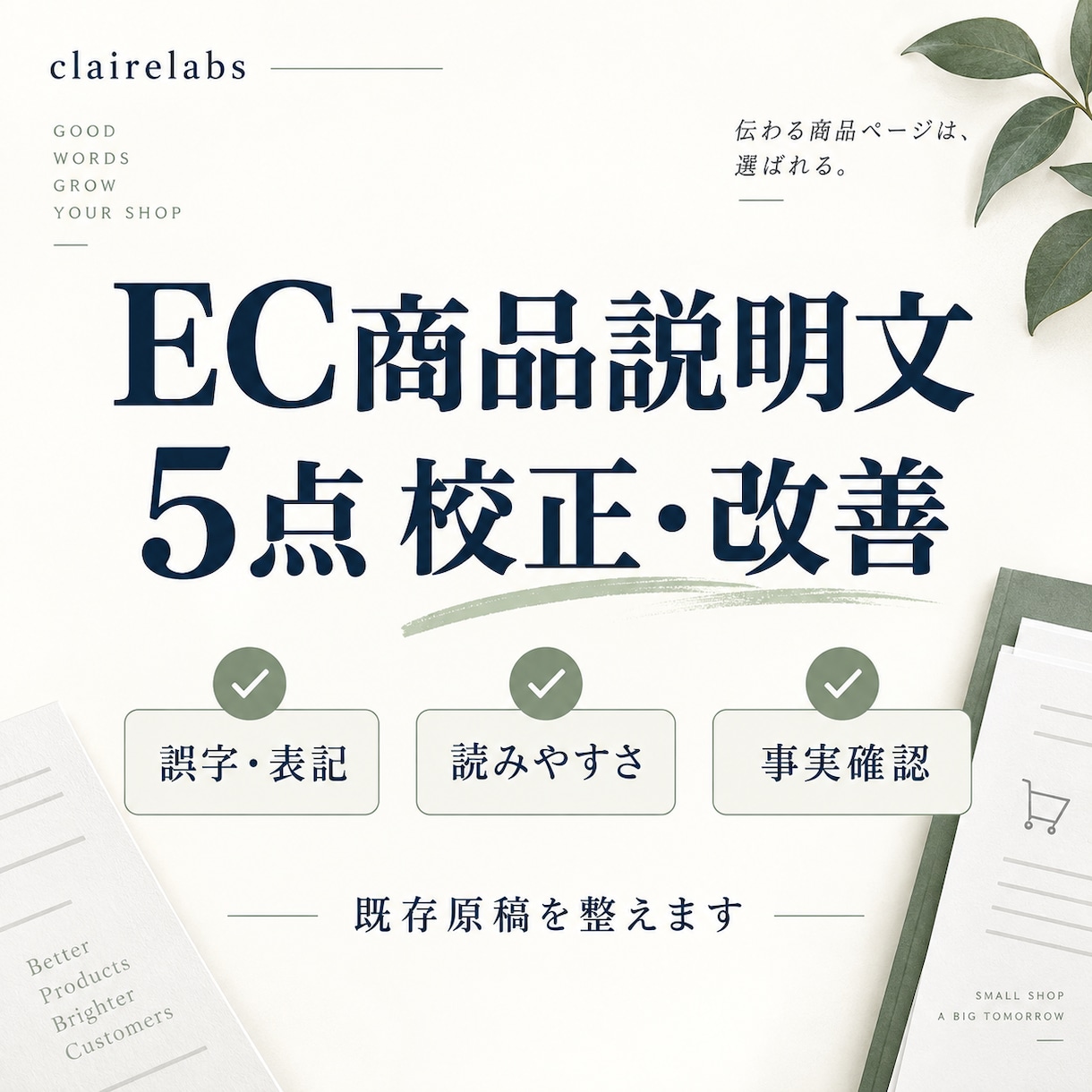 既存の商品説明文5点を読みやすく整えます 誤字・表記揺れ・読みにくい文を丁寧に校正 イメージ1