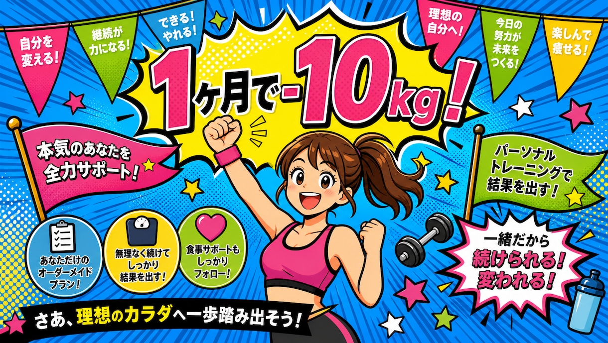 オンラインビデオチャット付１ヶ月徹底サポートします 徹底体型改善！ビデオチャットパーソナルトレーニング イメージ1