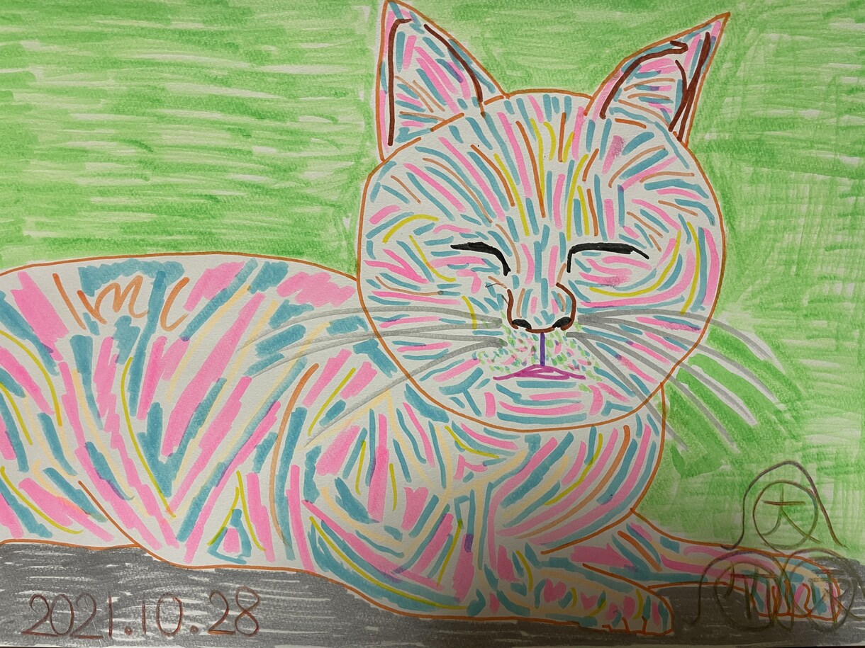 部屋に気軽に飾れます 線などは描かずに、一筆描きの、世界に一つしかない絵画 イメージ3