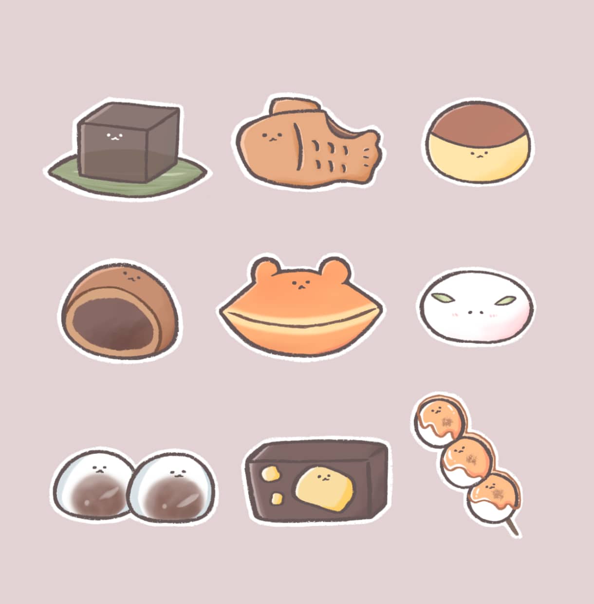 ゆるかわ食べ物イラスト描きます ちょっぴりシュールなお顔。お顔なしもOKです！ イメージ5