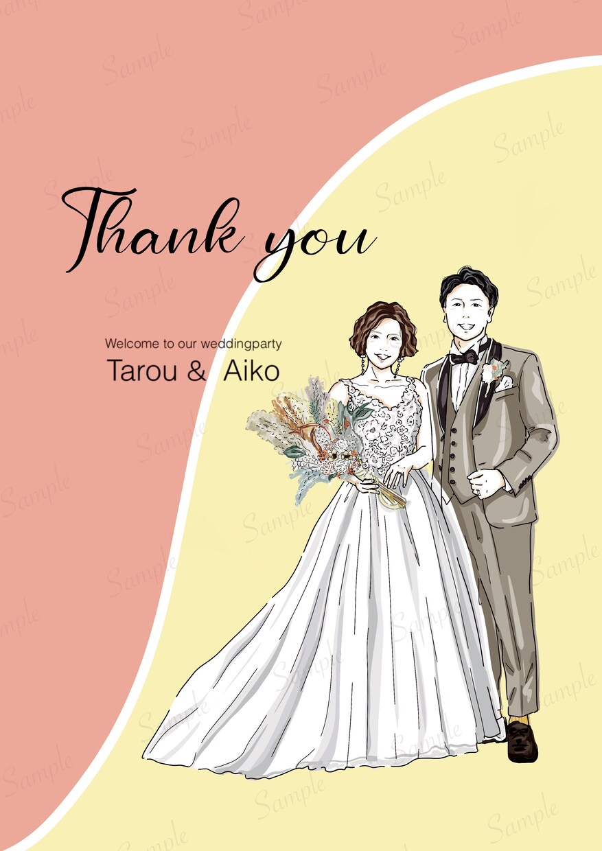 おしゃれ可愛い！似てるウェディングイラスト描きます ♡ウェルカムボード&花嫁DIYやプレゼントにおすすめ♡ イメージ4