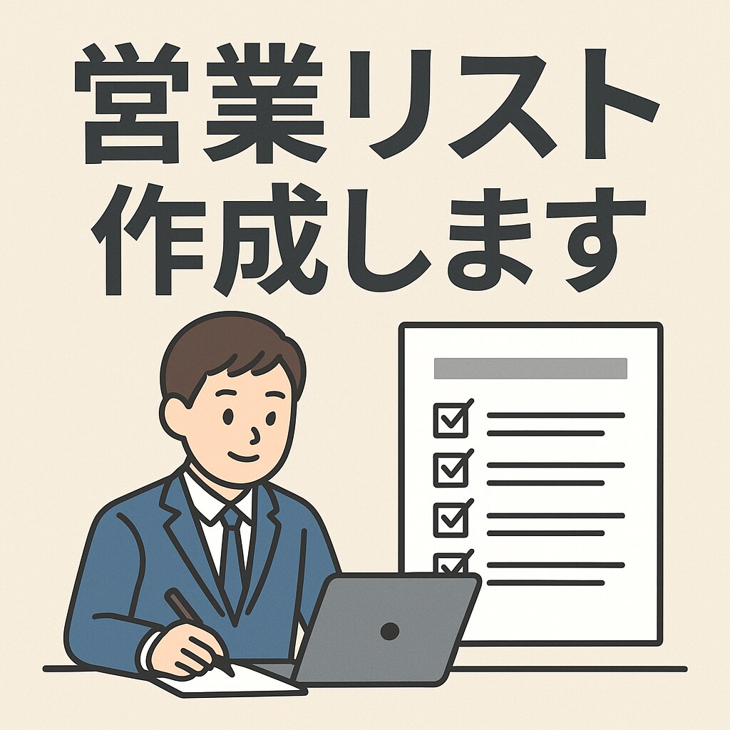 ご希望の方法・条件で営業リスト作成を代行します ご希望の方法・検索条件を元に、営業リストを作成いたします。 イメージ1