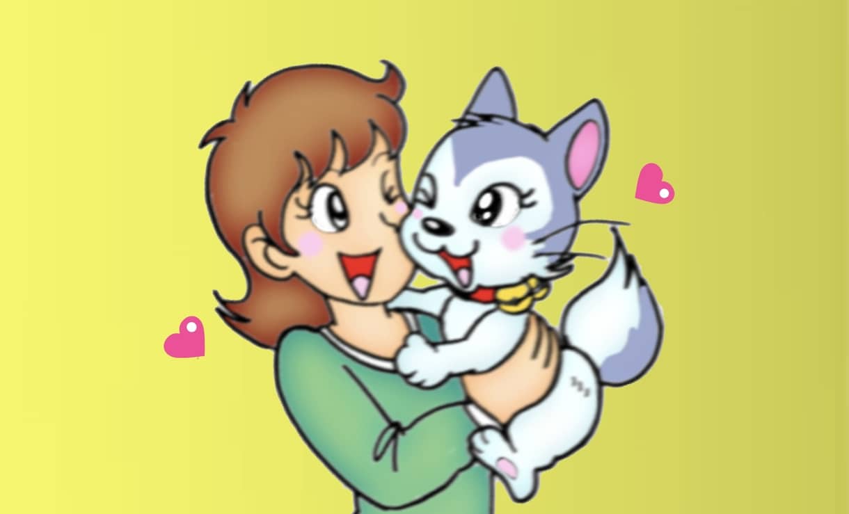 ペット、飼い主さんの似顔絵を可愛く描きます ペットと飼い主さんのツーショットも描きます似顔絵は全て可 イメージ7