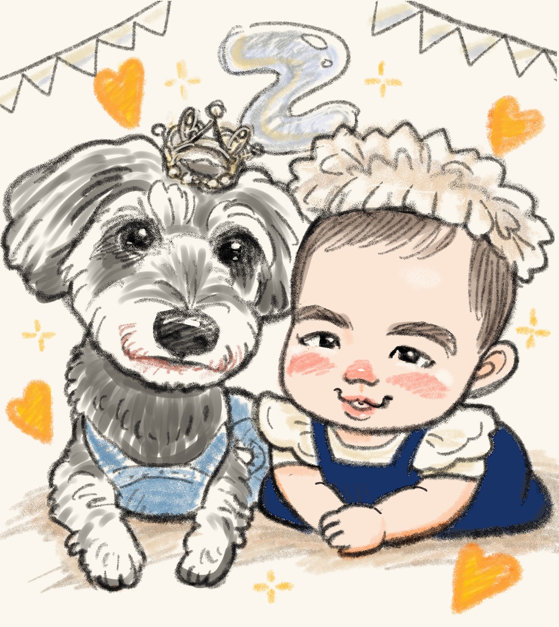 大切な家族・ペットのかわいい似顔絵データ制作します スマホの壁紙や、ハガキサイズに印刷して飾るのにもぴったり！ イメージ4