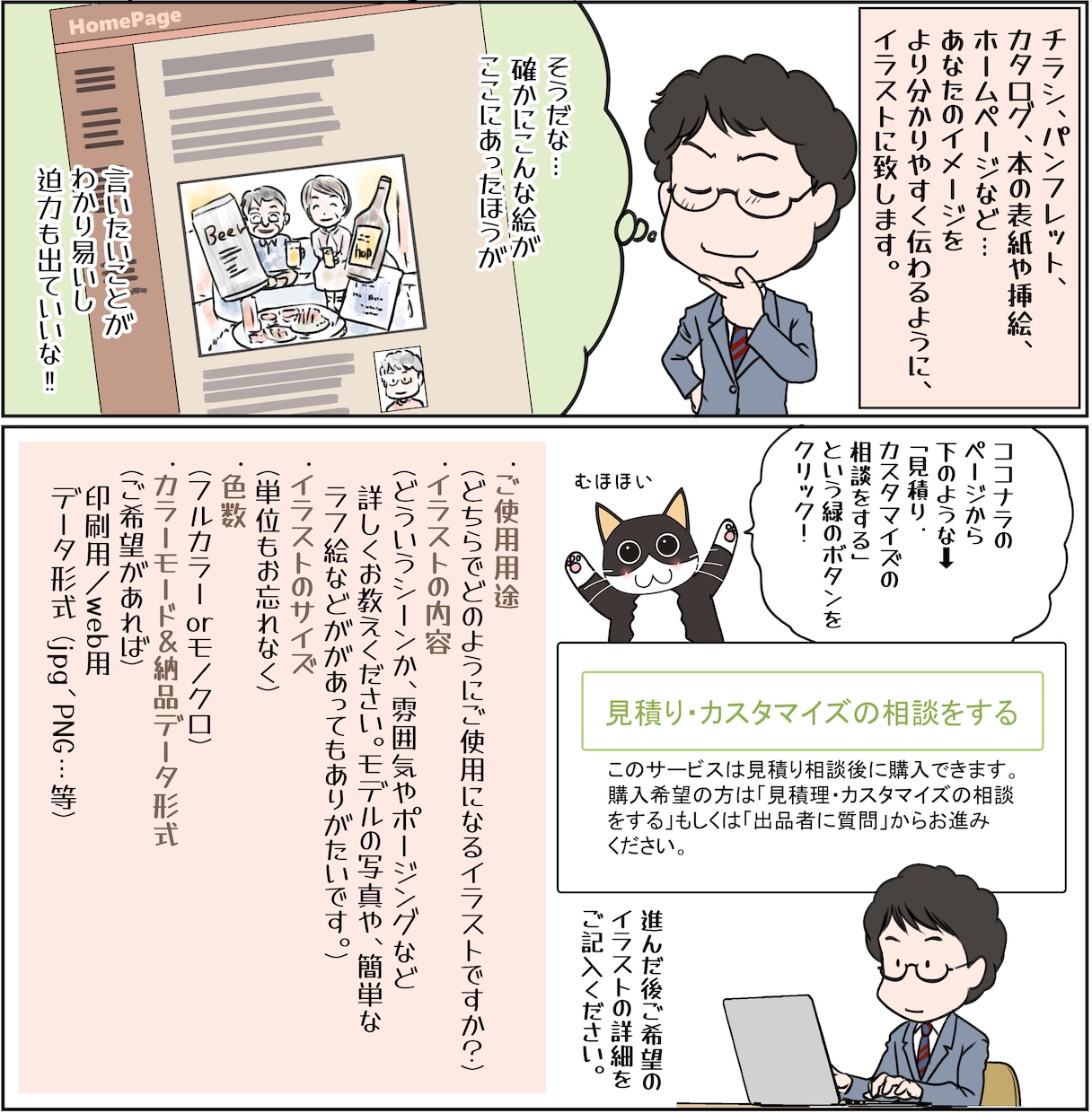 商品広告や個人のブログなどにも。イラスト承ります シンプルな絵柄や似顔絵でも。ご希望のタッチを選べます イメージ2