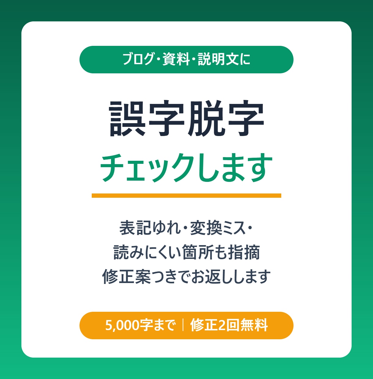 文章の誤字脱字をチェックします 5,000字まで｜表記ゆれ・変換ミスも修正案つき イメージ1