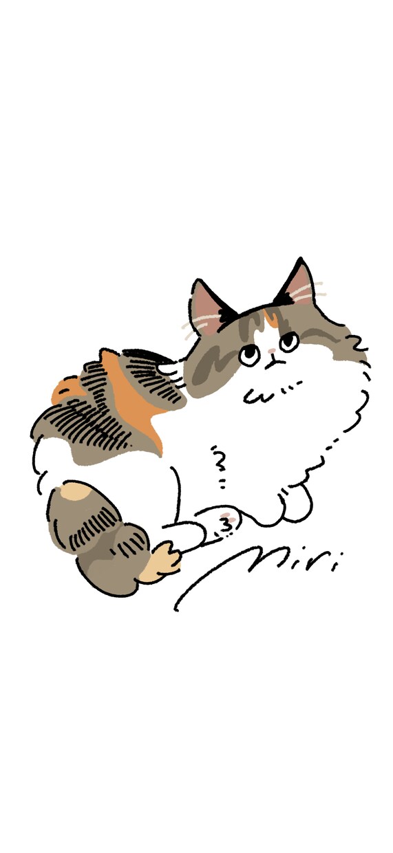 飼い猫ちゃん、描きます 飼い猫ちゃんの似顔絵を【壁紙サイズ】全身描かせて頂きます！ イメージ1