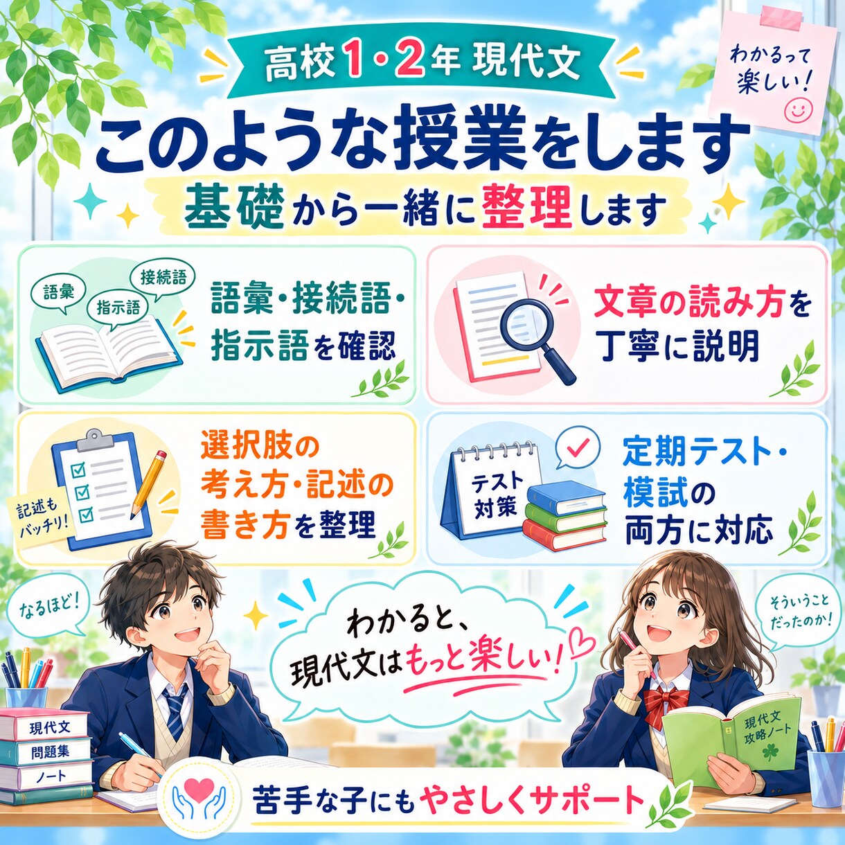 高校1・2年の現代文を基礎から教えます 現代文が苦手な高1・高2を基礎からサポートします イメージ3