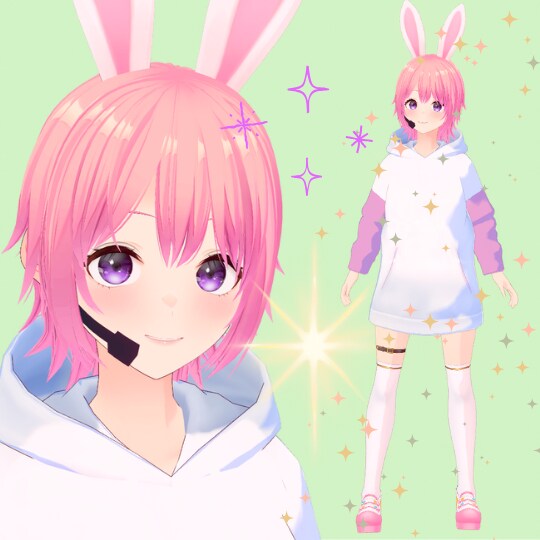 自作VTuberがあなただけのアバターを作ります 2D絵から3Dモデルへ。揺れ髪、リップシンク、まばたきも対応 イメージ3