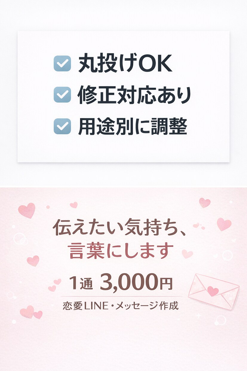 状況に合わせて相手に伝わる文章を代わりに考えます ビジネス・SNS・恋愛など用途別に対応／修正対応あり イメージ2
