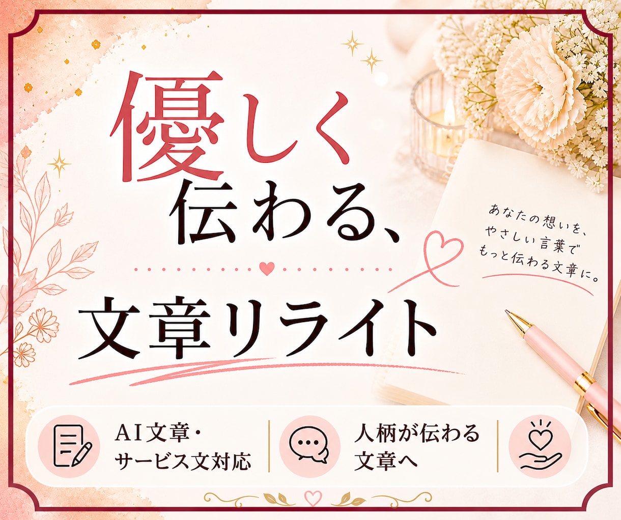 50代60代女性！諦めるのはまだ早い改善します あなたの文章を優しく伝わる、自然な言葉へと輝きよみがえします イメージ1
