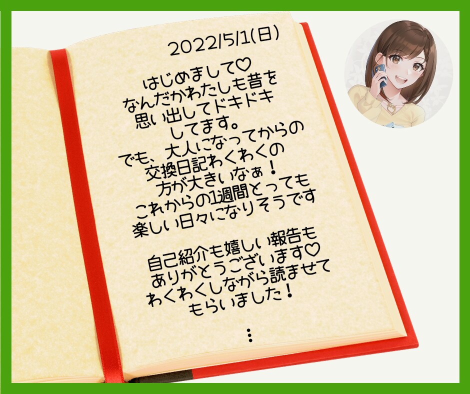 交換日記7日間❤一日一通の想いに丁寧にお返事します 気持ちの整理/即レスや電話苦手/吐き出したい/クールダウン イメージ4