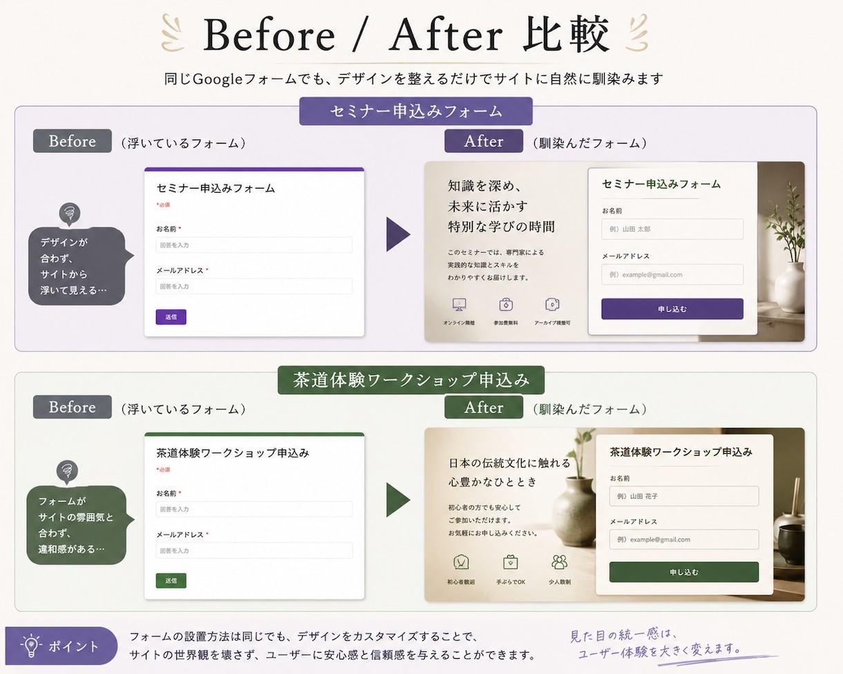 サイトに馴染むGoogleフォーム作ります サイトのデザインを壊さないフォームをgoogleで作成 イメージ3