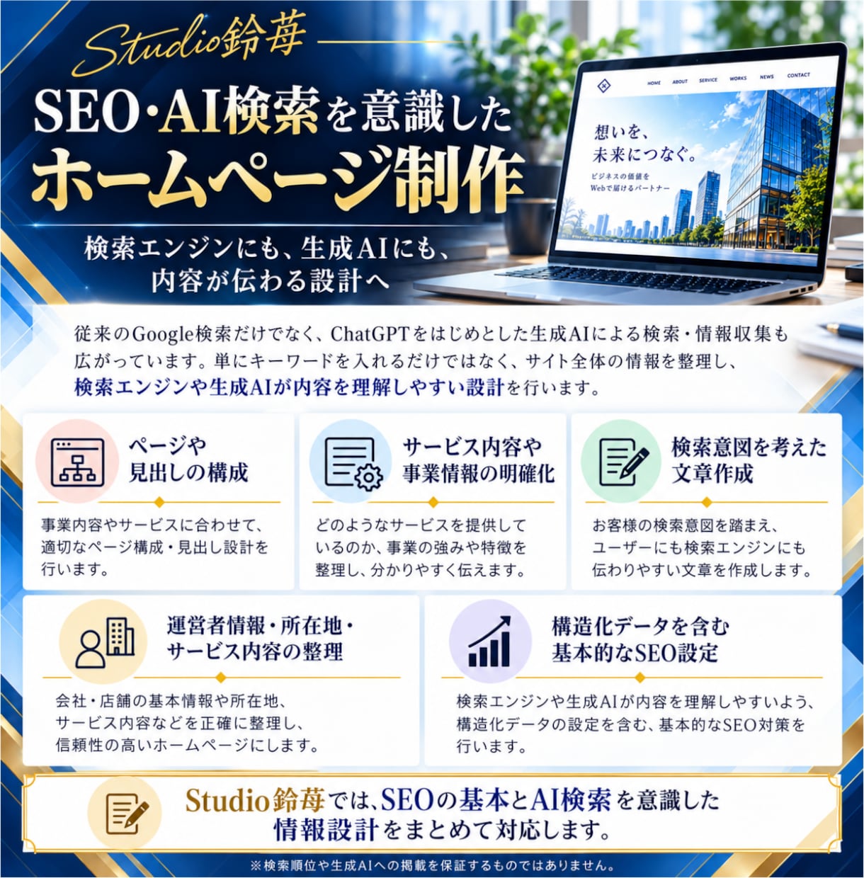 WordPressで企業向けホームページ制作します 総実績240件超・★5｜SEO・AI検索・高速表示まで対応 イメージ4