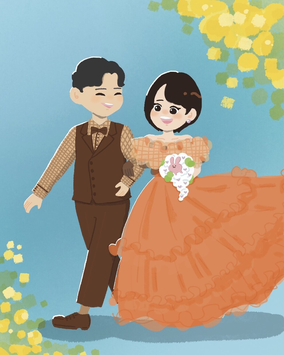 ゆるかわウェディング・記念日イラスト描きます 大切な記念日を、やさしくて温かいイラストで残しませんか？ イメージ3