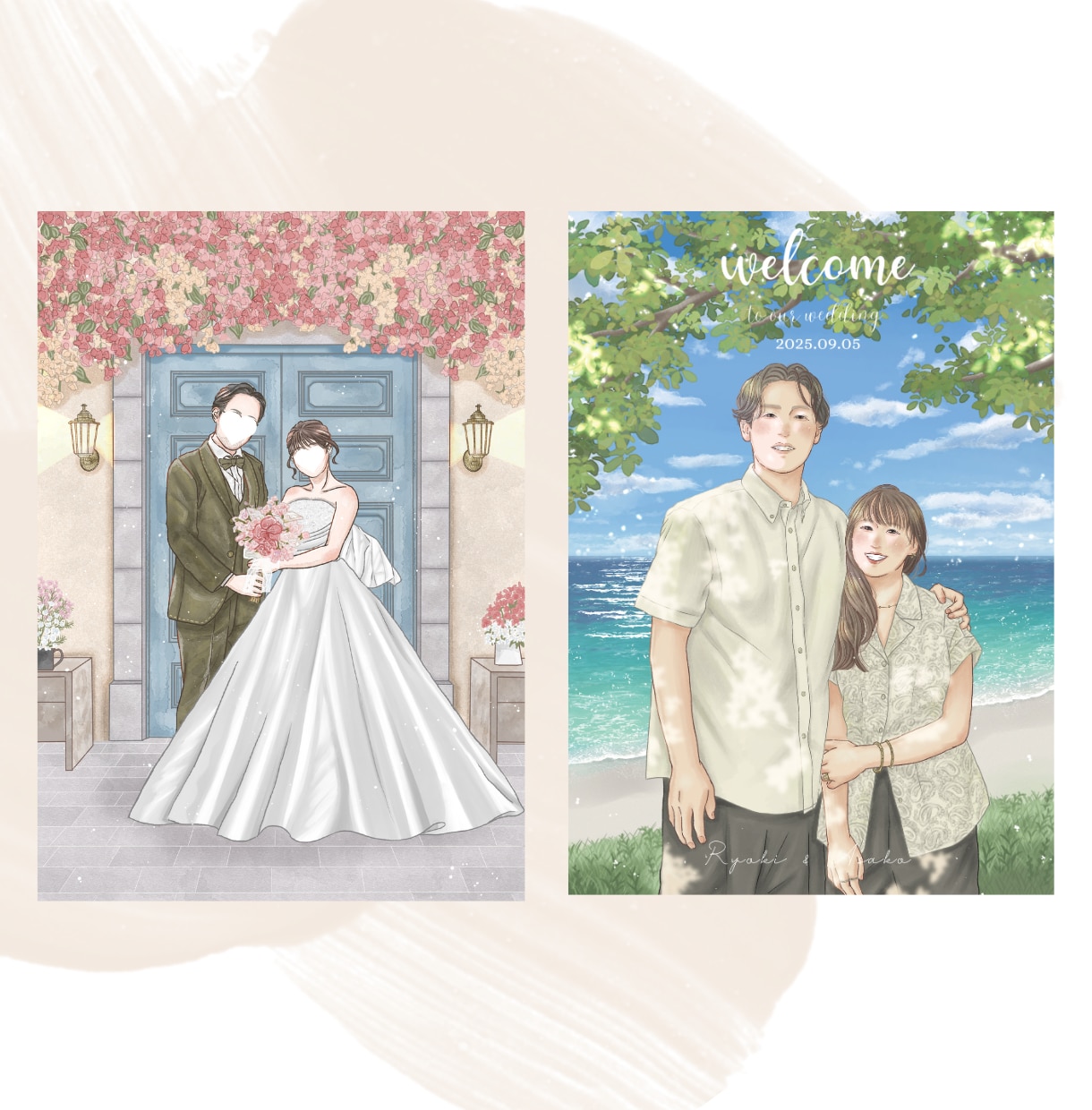 お花のような繊細で上品なイラストをお描きします 結婚式/似顔絵/ウェルカムボード/水彩風/ウェディング イメージ7