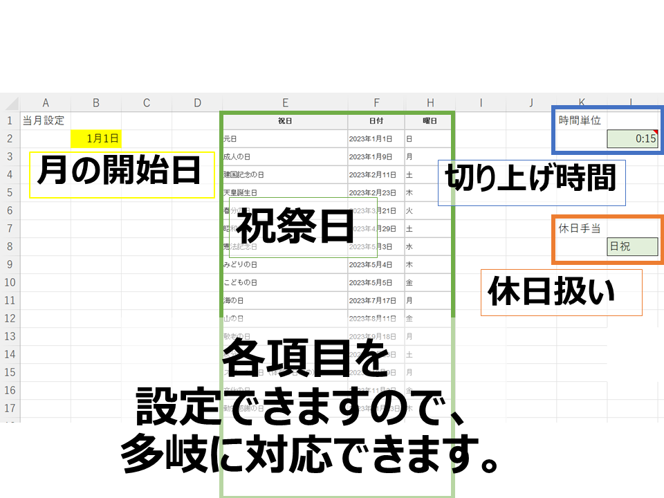 毎月の勤怠管理の業務を軽減できます 職員やアルバイトの給料計算をスムーズに正確にできる支援シート イメージ6
