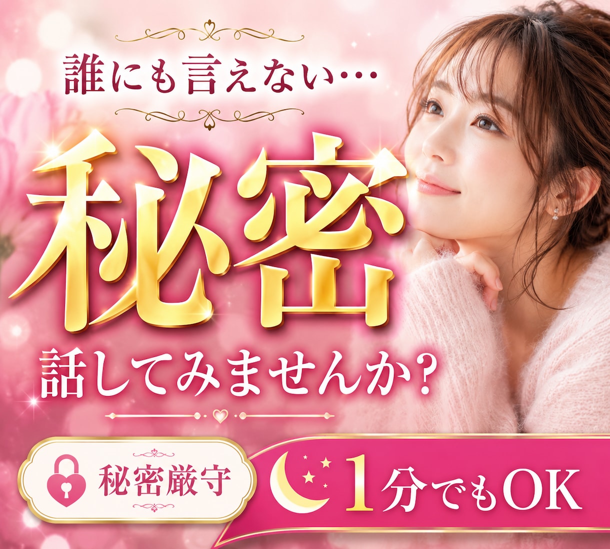 誰にも言えない秘密…優しく寄り添い受け止めます 妄想/女装/性のお悩み/後悔/恥ずかしい/否定なし/不倫 イメージ1