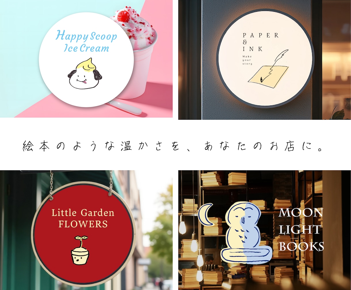 永く愛せる、やさしい線画の手描きロゴを制作します 絵本の1ページのように印象に残るロゴを制作しています。 イメージ2