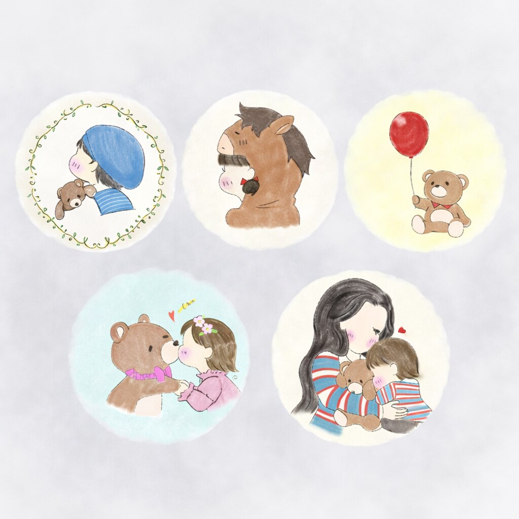 優しいタッチのアイコンイラストを描きます 親子・家族の思い出を、やさしいアイコンイラストに… イメージ1