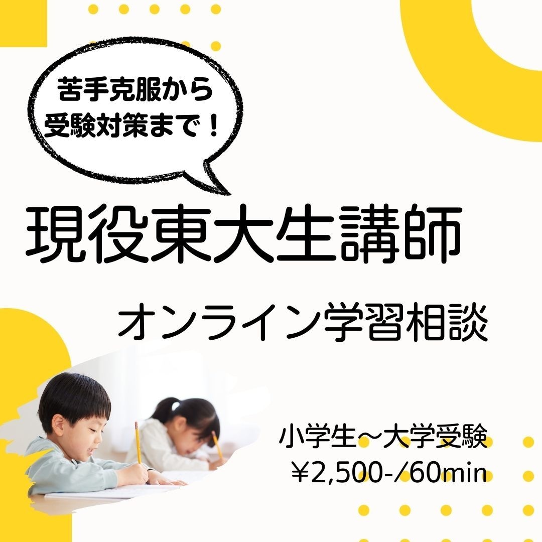 現役東大生が勉強相談に乗ります 受験や勉強のお悩み、現役東大生と一緒に解決しましょう! イメージ1