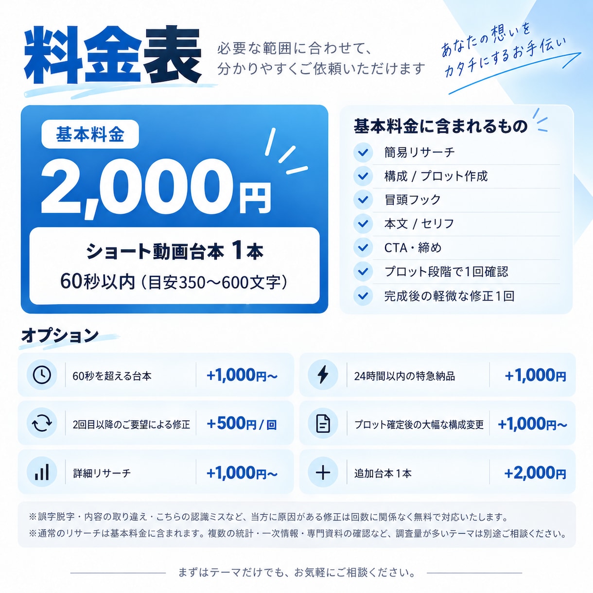 SNS・ショート動画の台本を作成します 企画から相談OK｜リサーチ・構成までまとめて対応します イメージ3