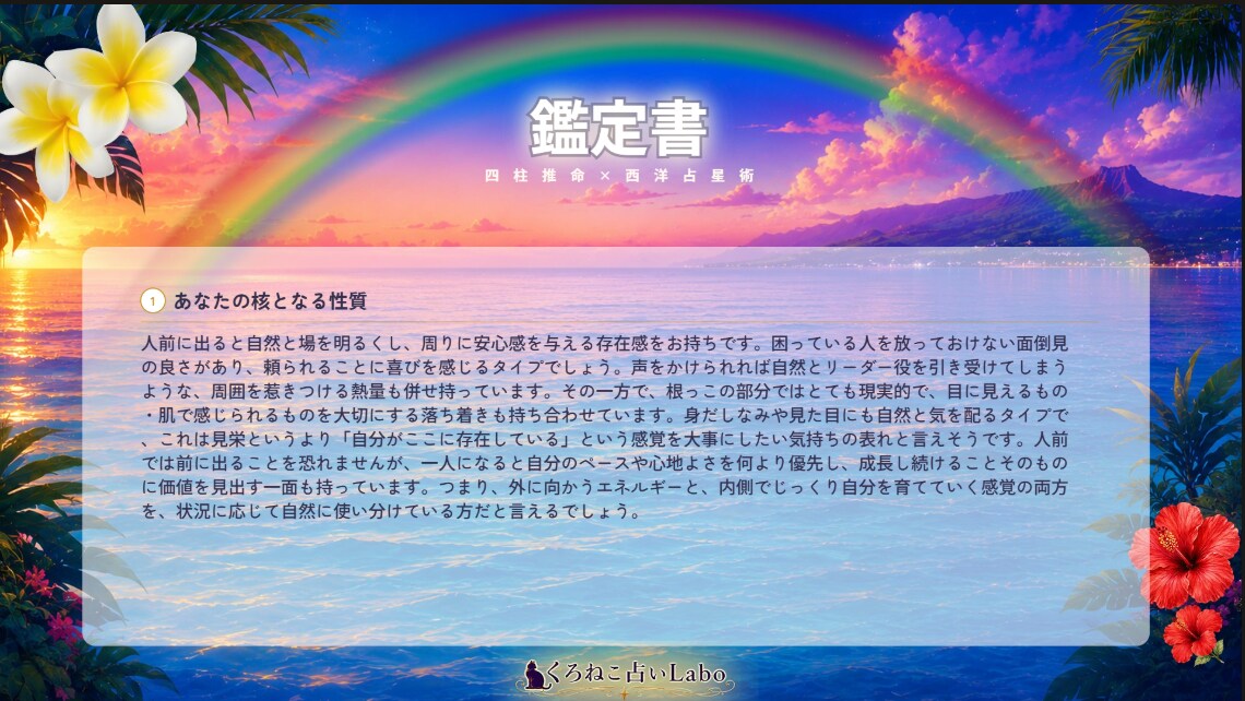 あなたの【３Ｄ鑑定書】作ります 四柱推命×西洋占星術2つの視点であなたを立体的に読み解きます イメージ3