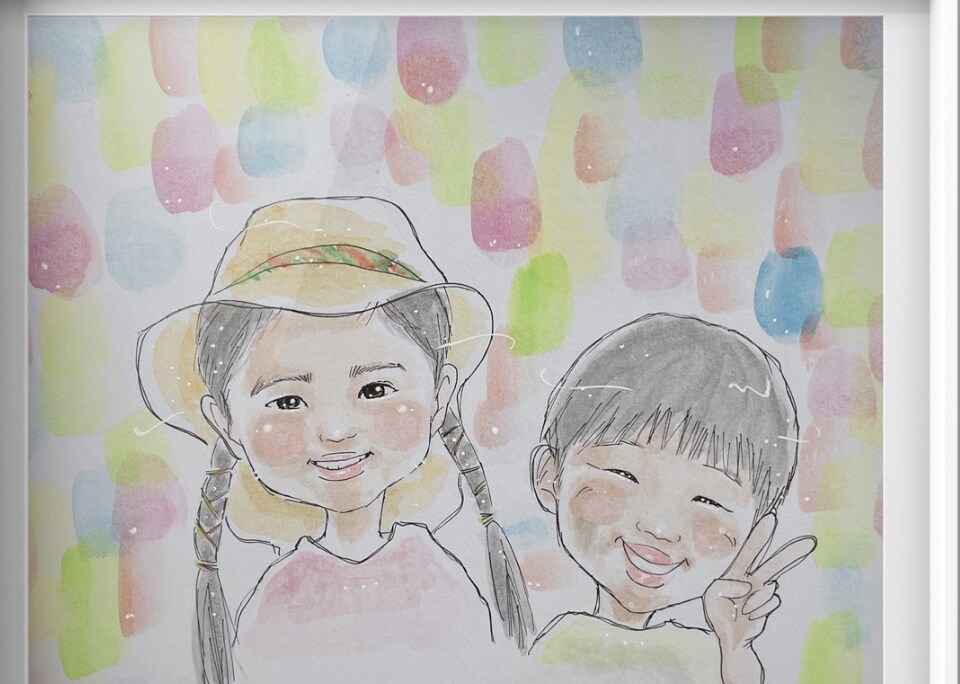 色紙に似顔絵描きます 手描きで描きます。優しく柔らかい雰囲気が得意です。 イメージ2