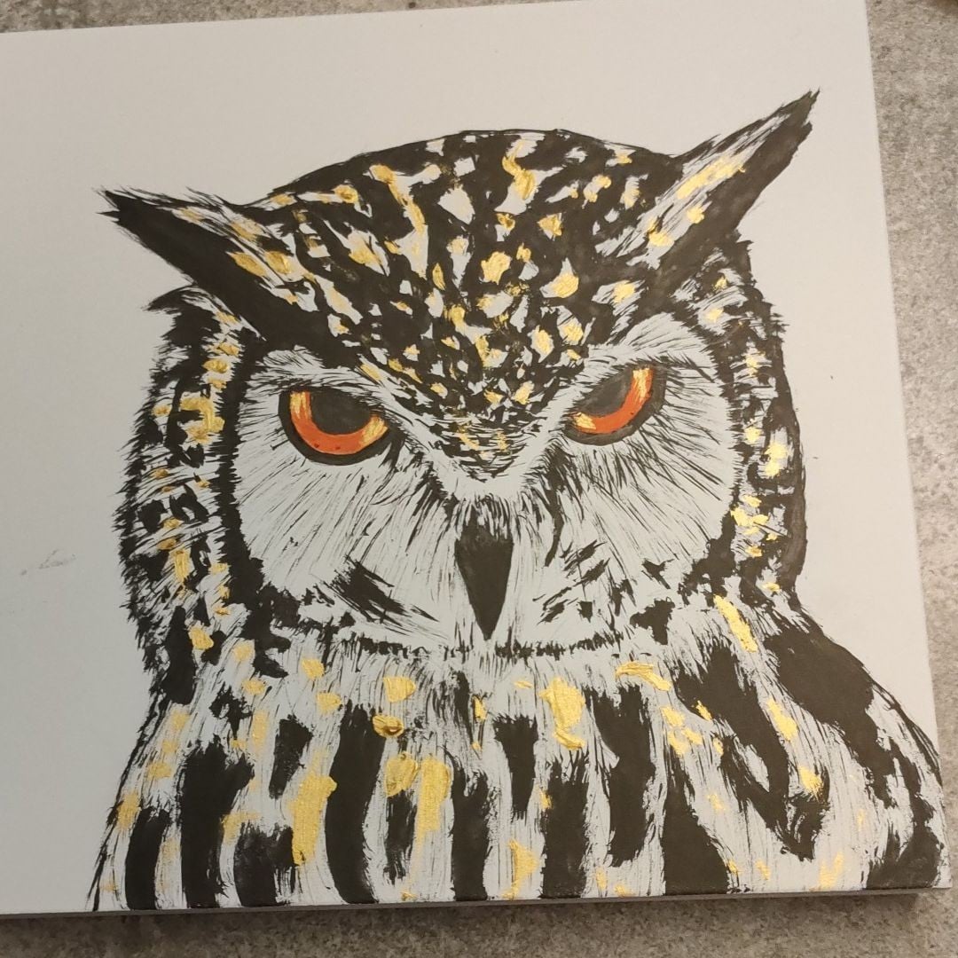 インテリアにいかがですか？フクロウの墨絵、描きます 猛禽類大好きで数年前から趣味で描いてます！ イメージ4