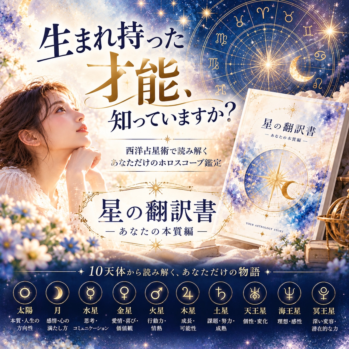 ホロスコープ・生まれ持った才能と本質を紐解きます 星の翻訳書 ―あなたの本質編― イメージ1
