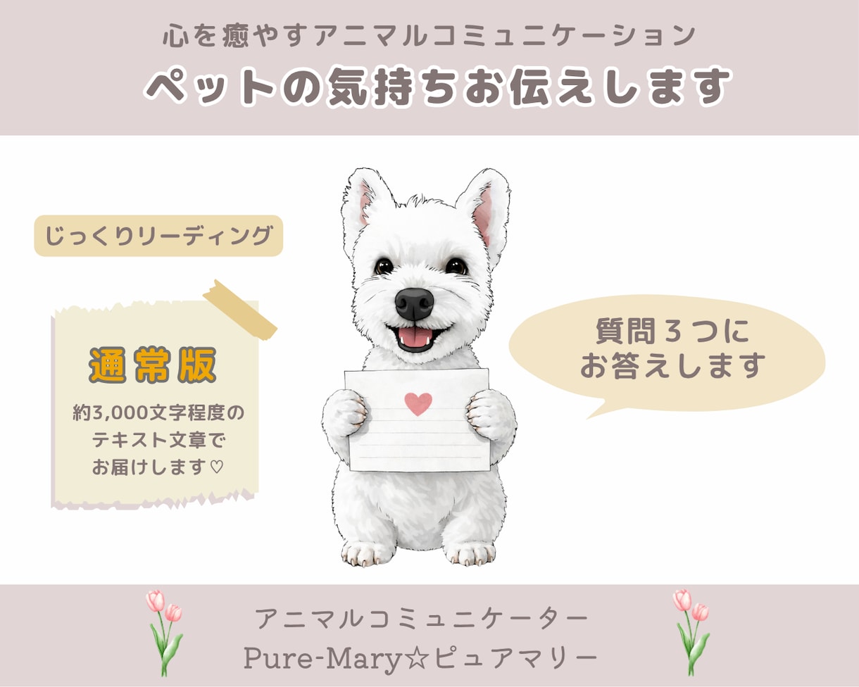 通常版★アニマルコミュニケーションします ★ペットの気持ちをやさしくお伝えします イメージ1