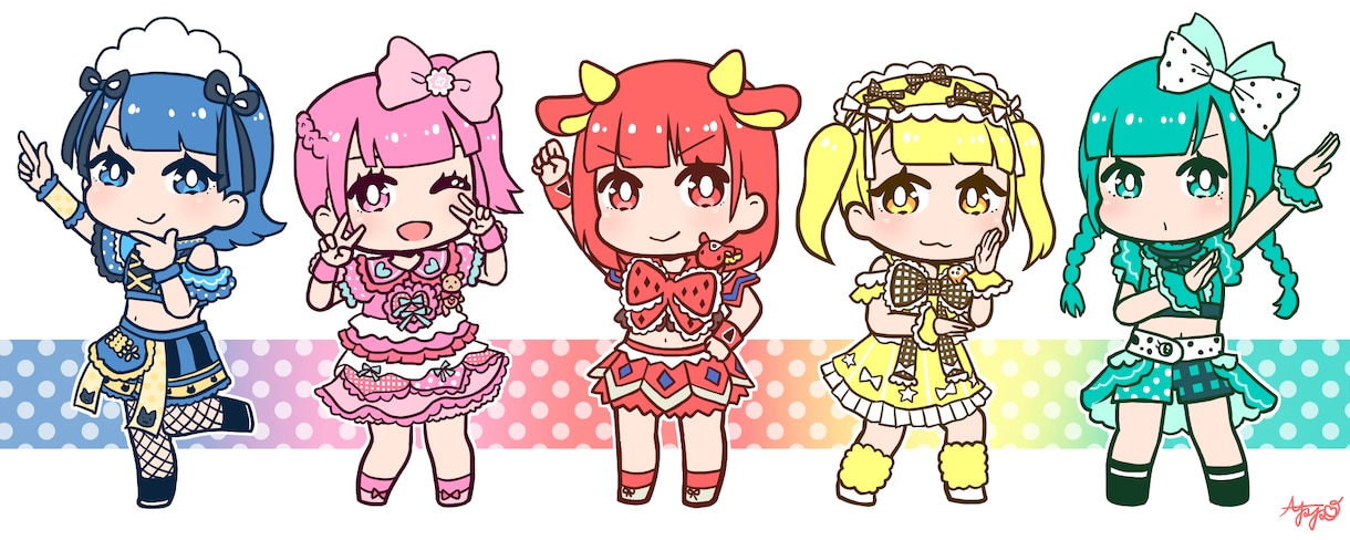 かわいいデフォルメのイラスト描きます アイドルや自分のキャラをかわいいちびキャラにしませんか？ イメージ7