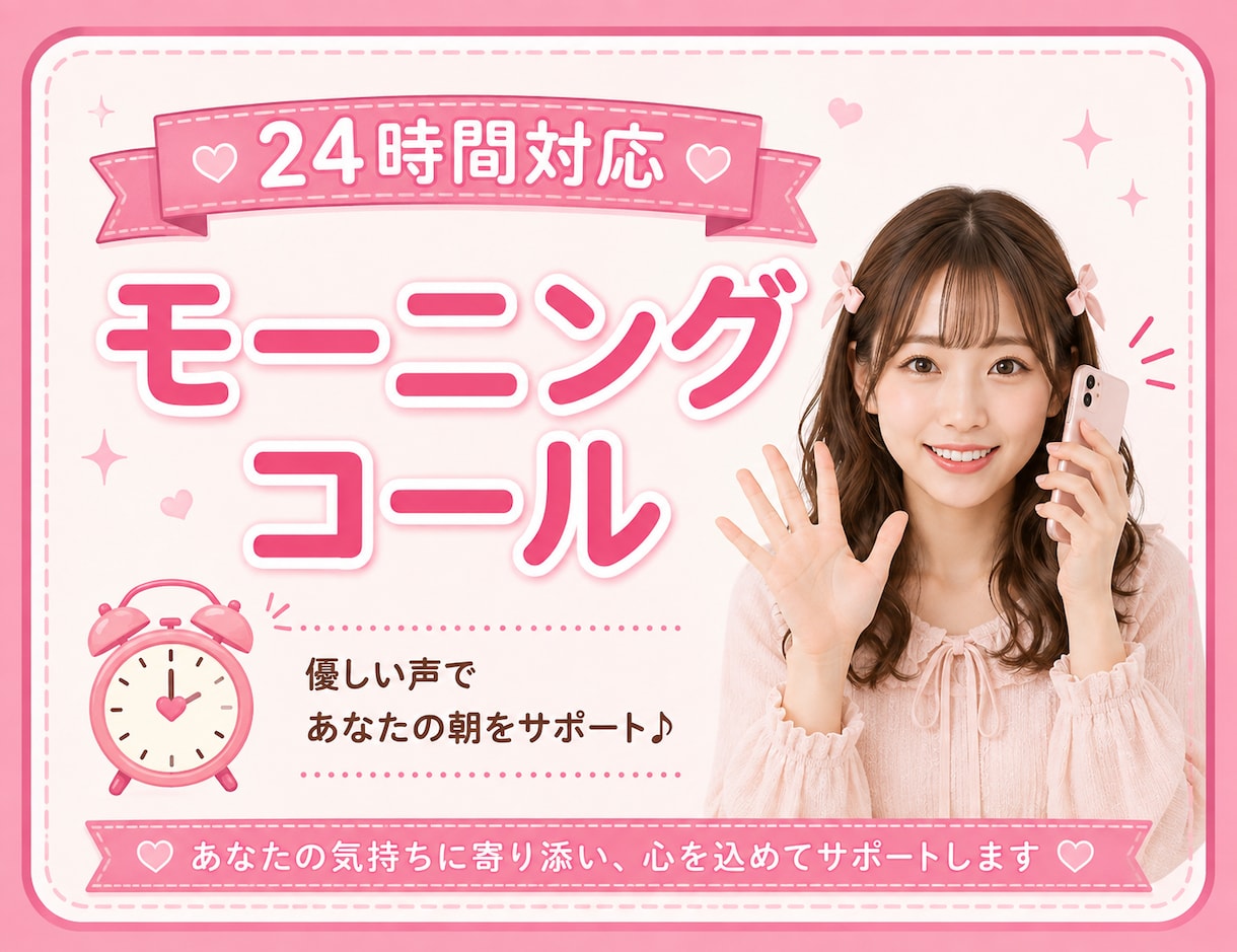 24時間いつでもモーニングコール致します アラーム代わりや早く帰るための口実にもおすすめ☆ イメージ1