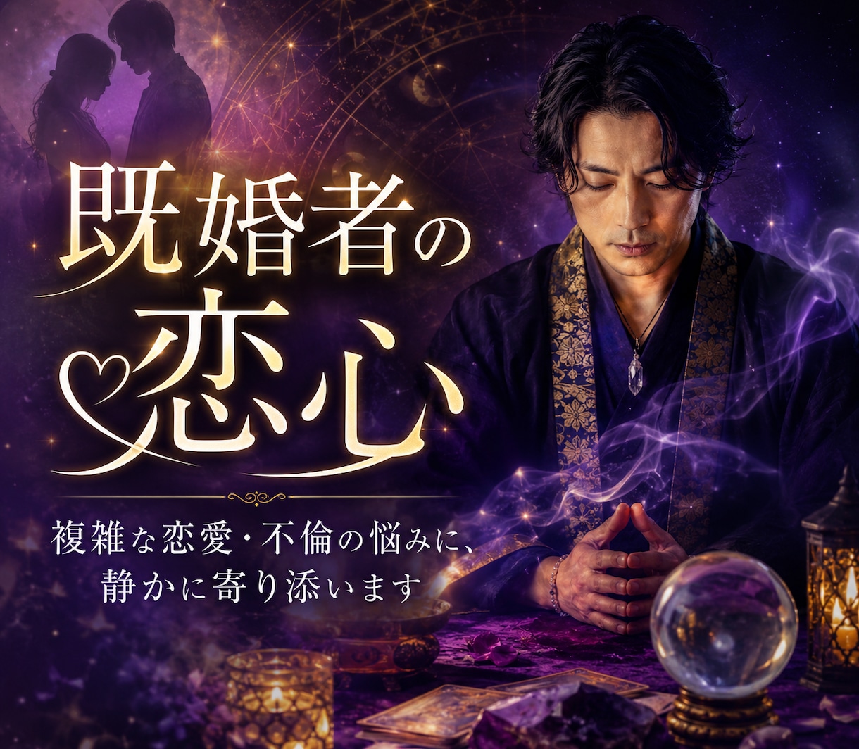 既婚者の恋心を丁寧に鑑定いたします 複雑な恋愛・不倫の悩みに、静かに寄り添います イメージ1