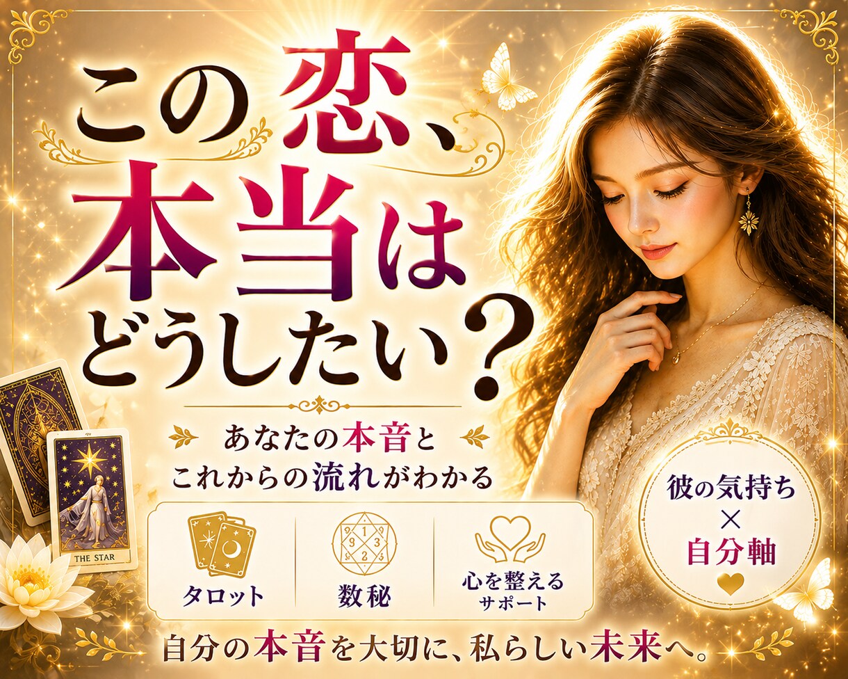 この恋どうする？本音とこれからを読み解きます 本音とこれからが見えて、安心して無理のない一歩を選べます イメージ1