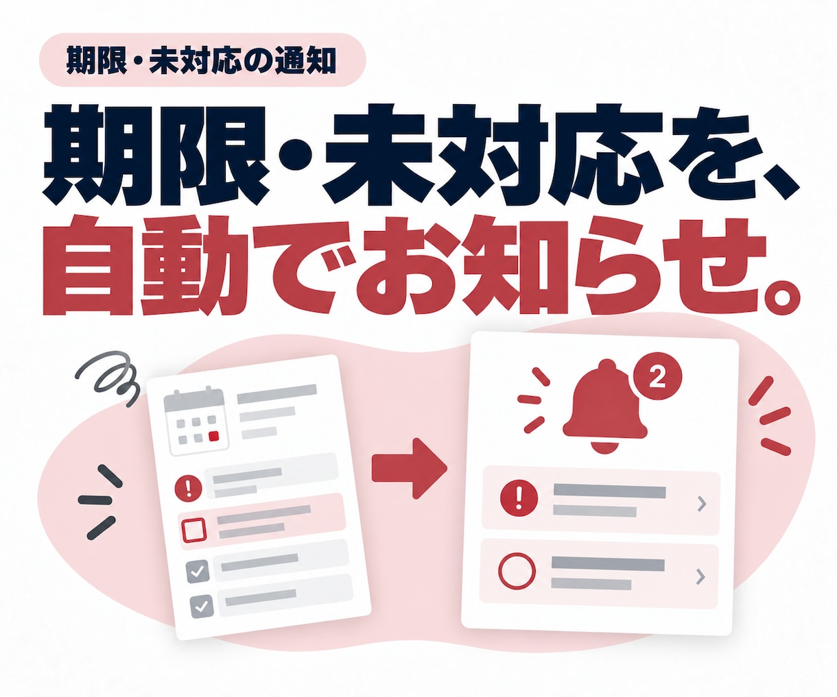 期限・未対応をメールでお知らせします 毎朝の確認をひとつに。期限超過もまとめて通知 イメージ1