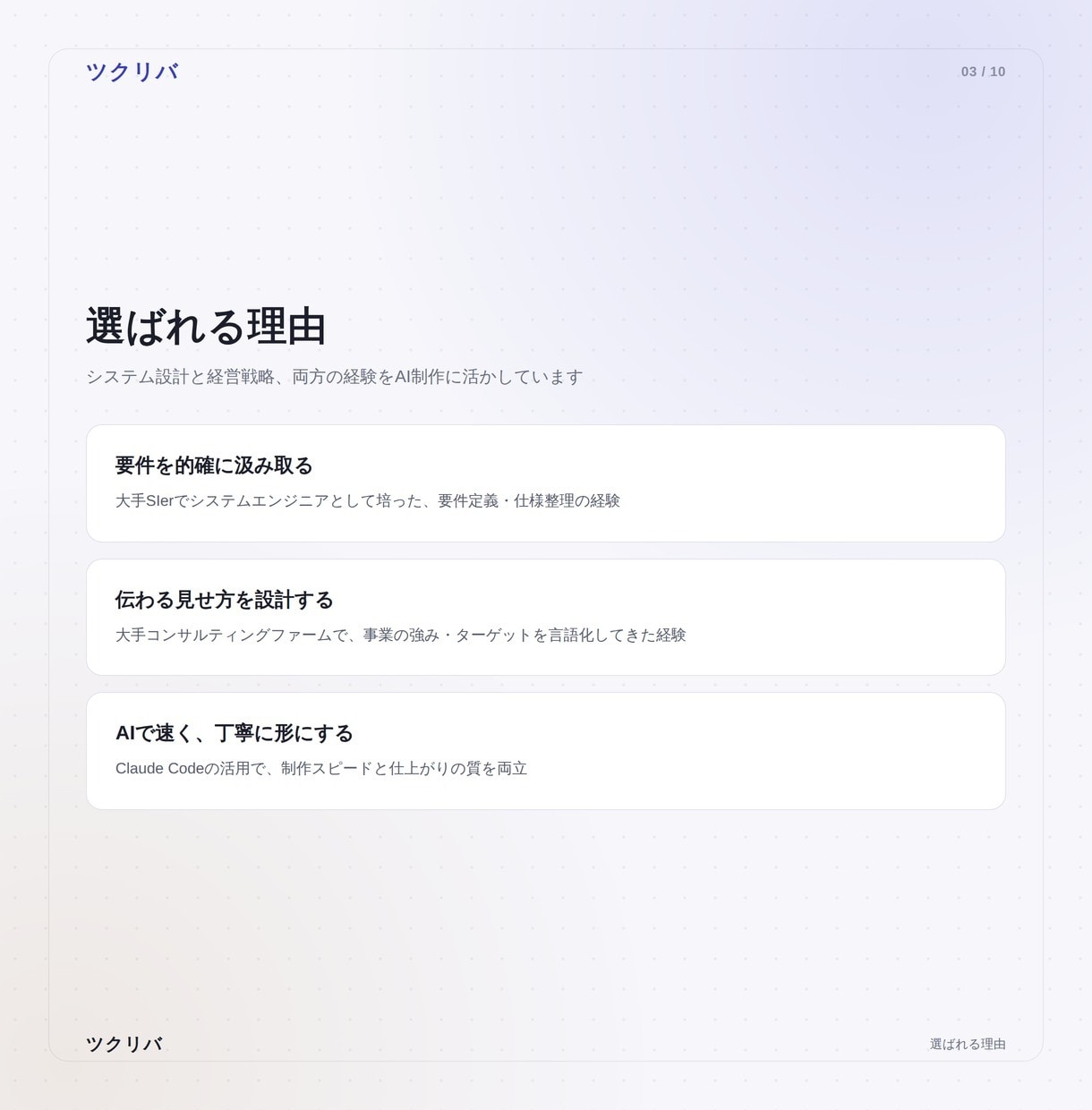 コンサル×元SEがAIで伝わるHPを作ります AIを活用して高品質のHPを最短3日でお届けします イメージ3
