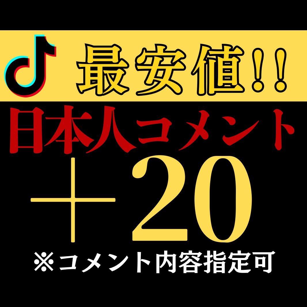 TikTok日本人コメントを最安値で20増加します 高品質なコメントを最安値でお届けします イメージ1