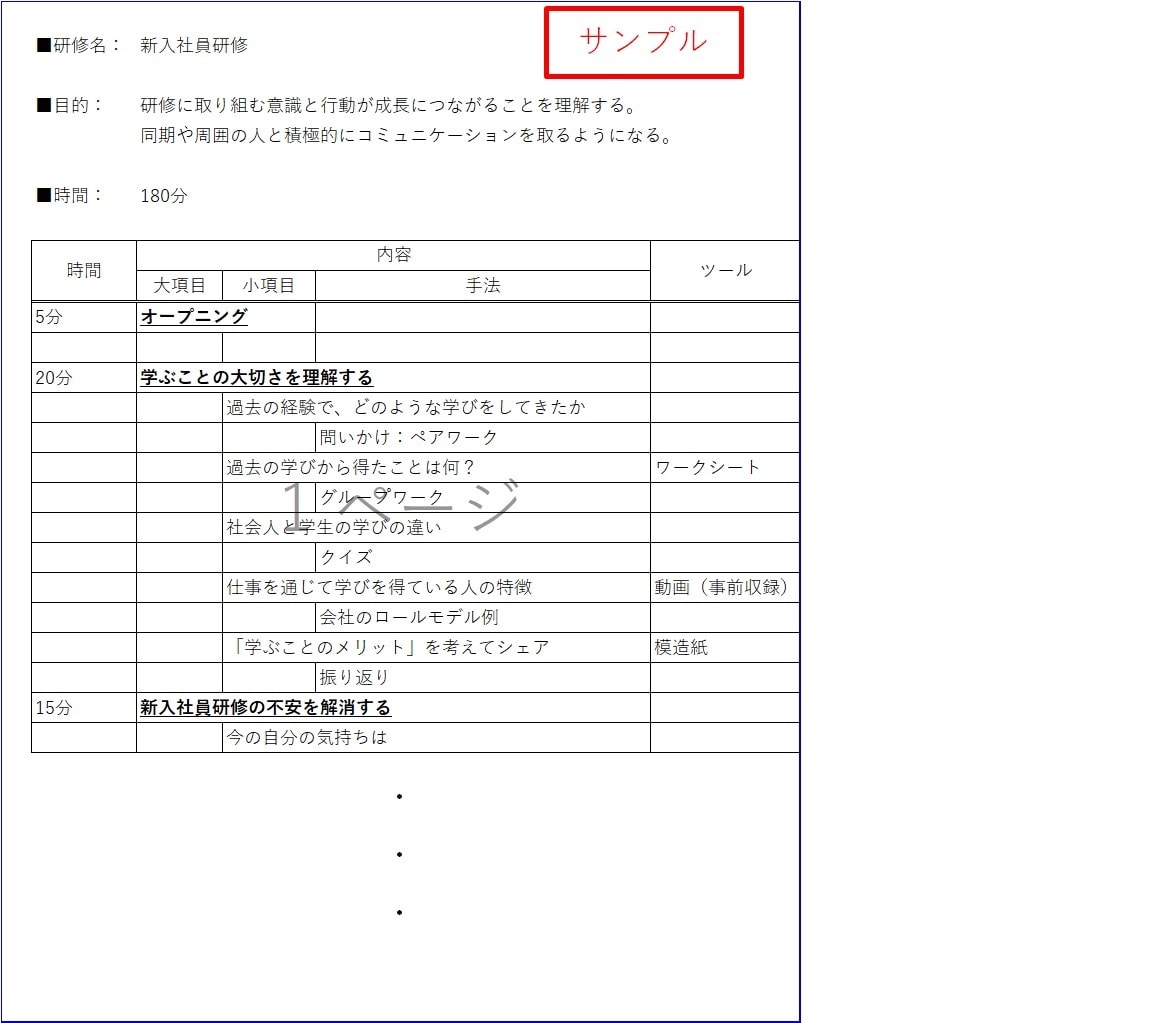 オーダーメイド研修のレジュメを作成します 研修企画でお悩みの方向け、現役研修講師がサポート イメージ1
