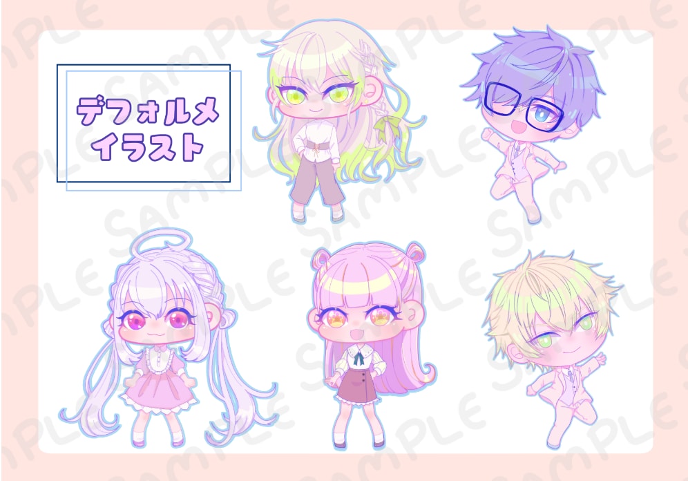 かわいいミニキャラ（デフォルメ）イラスト描きます アイコン、ヘッダー、動画、グッズ制作におすすめ イメージ2