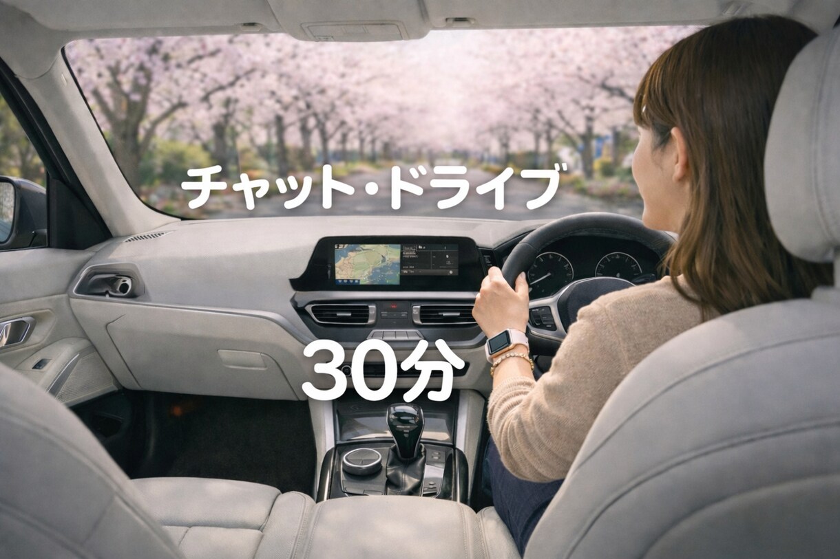 ３０分　一緒に心を軽くするお手伝いをします 【リアルタイム】独り言も独りにさせない『チャット・ドライブ』 イメージ1
