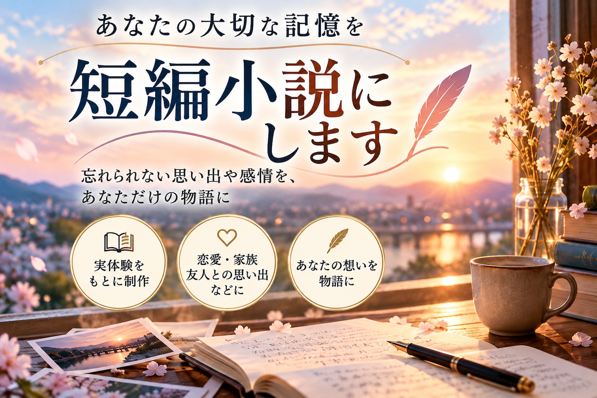 あなたの大切な記憶を短編小説にします 忘れられない思い出や感情を、あなただけの物語に イメージ1