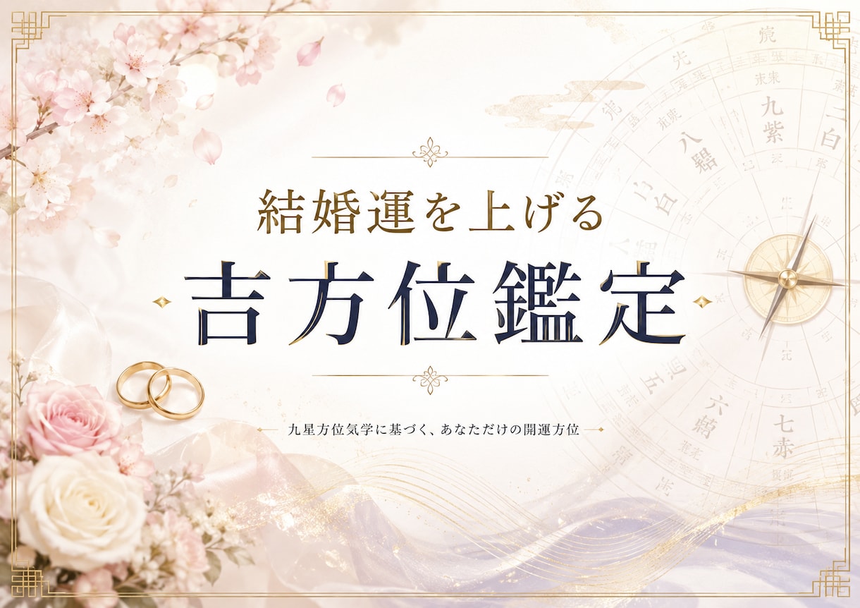 あなたの結婚運を上げる吉方位を鑑定します 理想の相手とのご縁を引き寄せます イメージ2