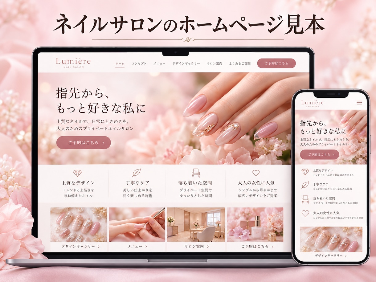 小さな店舗・サロンのHPを制作します 美容室・トリミング・エステ・ピラティス・ネイル・マツエク対応 イメージ6